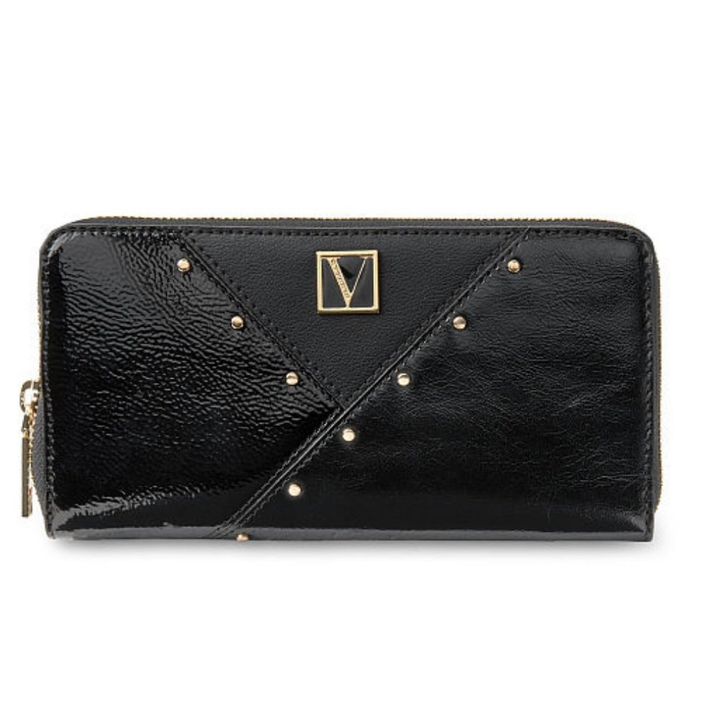 VICTORIA'S SECRET WALLET- BLACK MIXED STUD